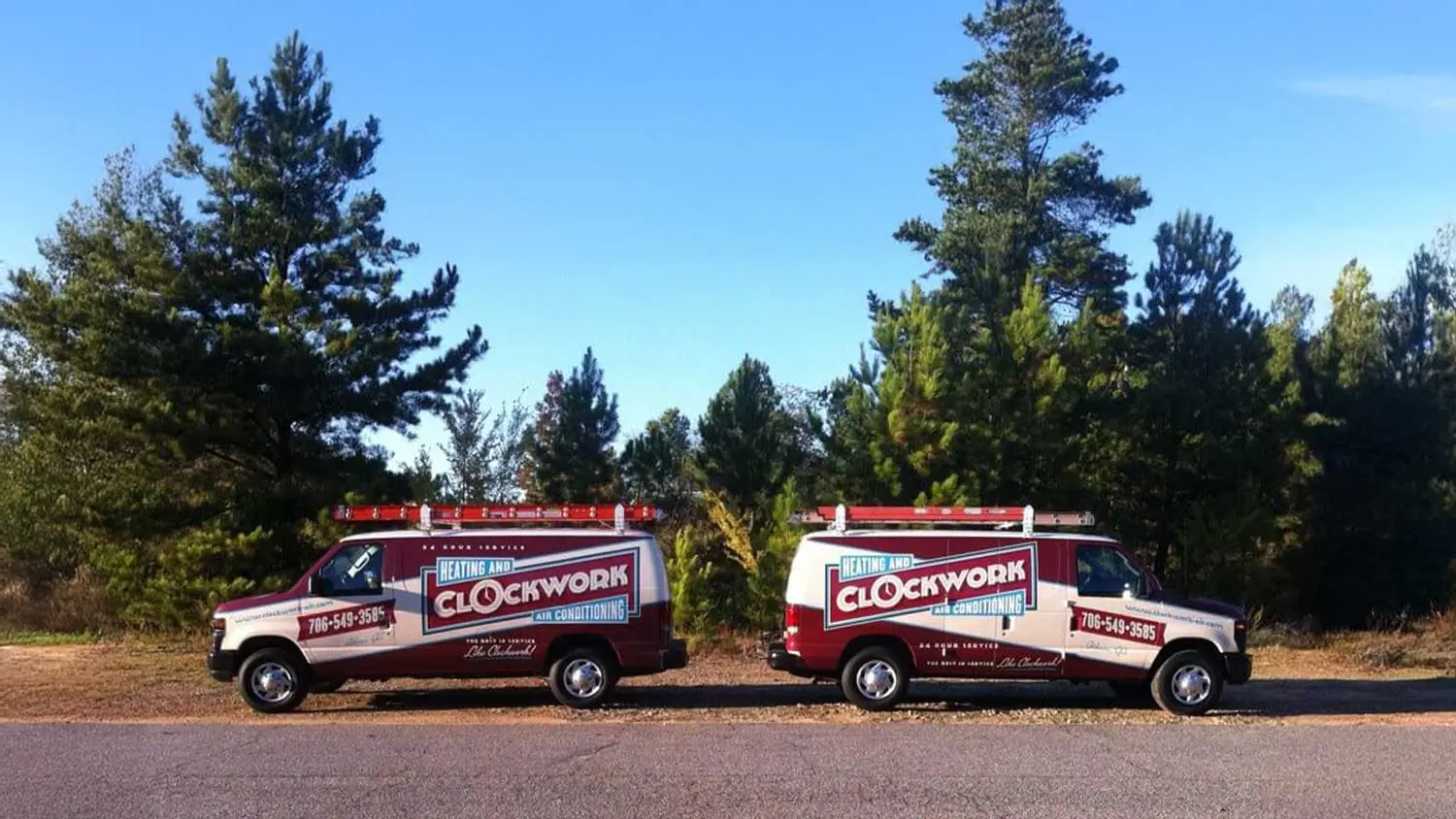 Clockwork Heating and Air service vans